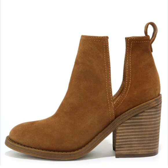 Steve Madden Sharini Chestnut Suede Leather Ankle Booties New - Picture 1 of 8